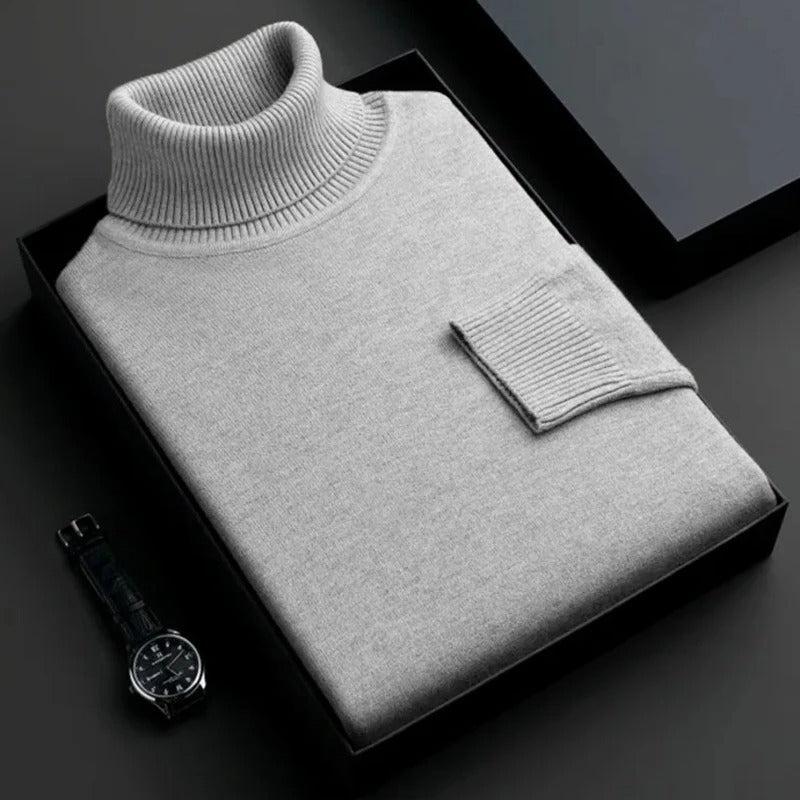 Men_sHigh-QualityAnti-PillingKnittedTurtleneckSweaterSlimFitLongSleevePulloverinSolidColors