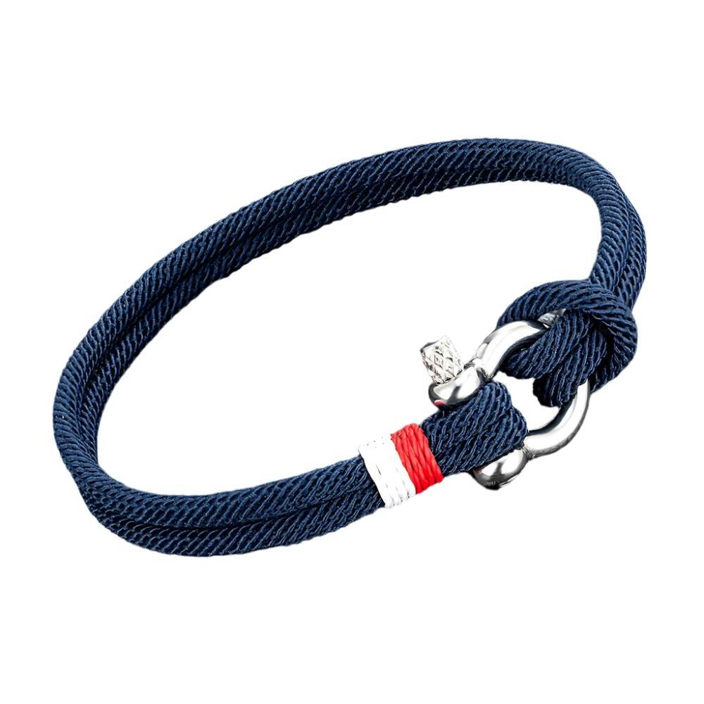 Braided Rope Bracelet with Stainless Steel Horseshoe Men Bracelet