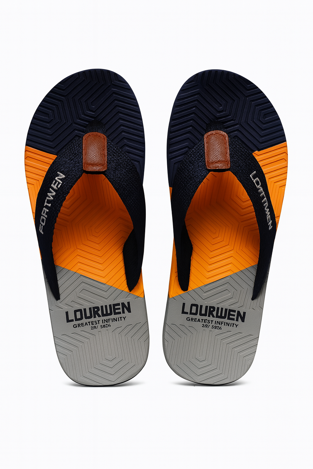 Men’s Geometric Beach Flip Flops – Breathable, Durable, Summer Sandals