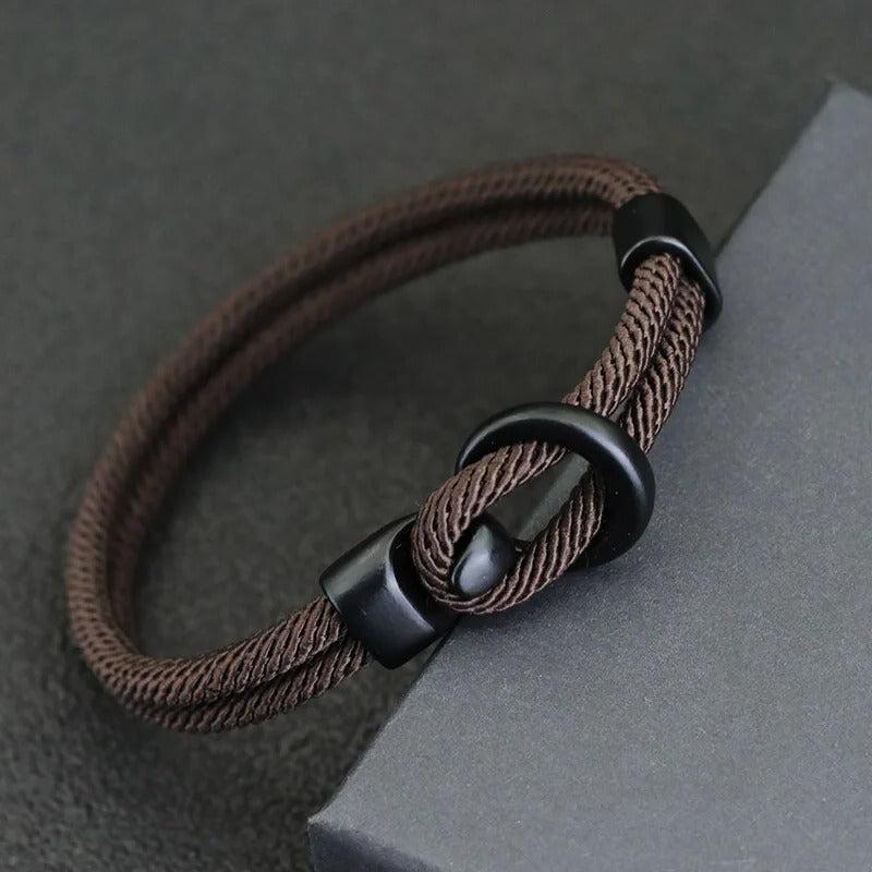Men's Double Layer Fashion Rope Bracelet Outdoor Survival Paracord Accessory, Ideal Gift for Him