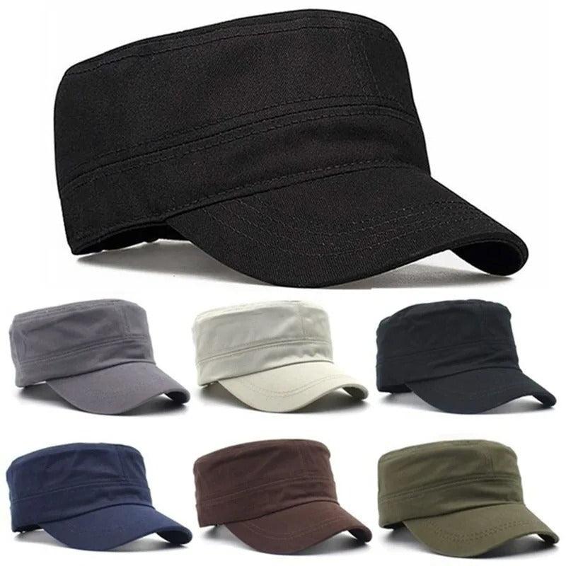Unisex Vintage Army Hat  Adjustable Classic Cadet Military Cap