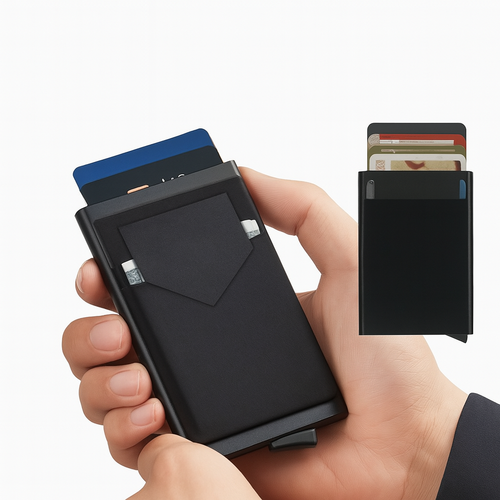 RFID Pop Up Slim Metal Wallet Minimalist Smart Wallet