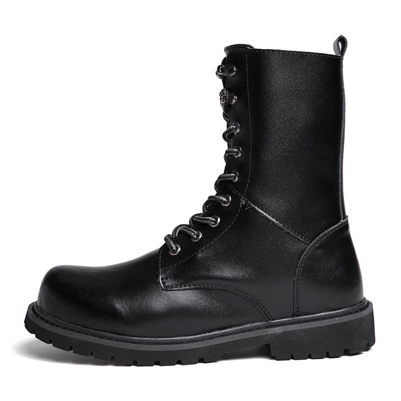Men's Genuine Leather High-Top Boots Winter Outdoor Casual Shoes
