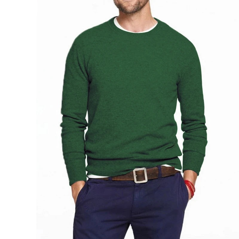 Men’s Slim Fit Cotton Knitted Sweater Solid Winter Pullover