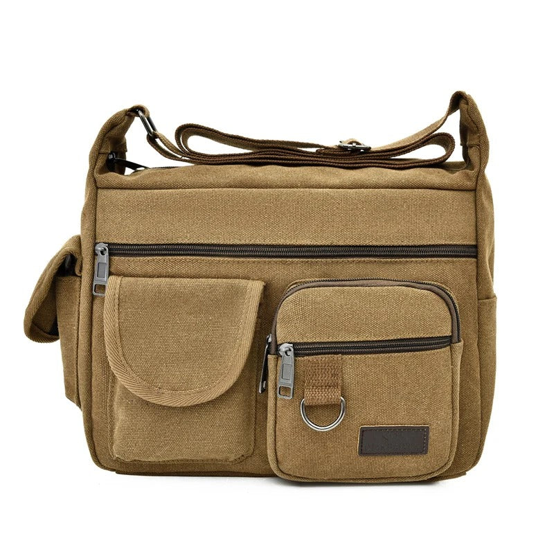 Men Canvas Shoulder Bag Casual Travel Crossbody Messenger Handbag