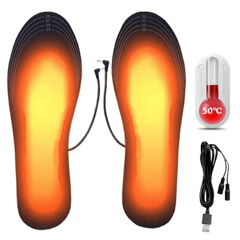 USB Heated Insoles – Electric Thermal Foot Warmers for Winter [2 pack ]
