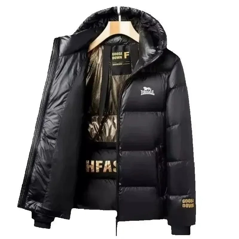 Men’s Hooded Goose Down Jacket Waterproof Warm Winter Coat
