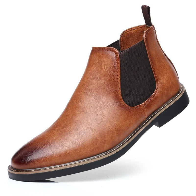 Men’s Chelsea Boots Retro PU Leather Ankle Fashion Footwear