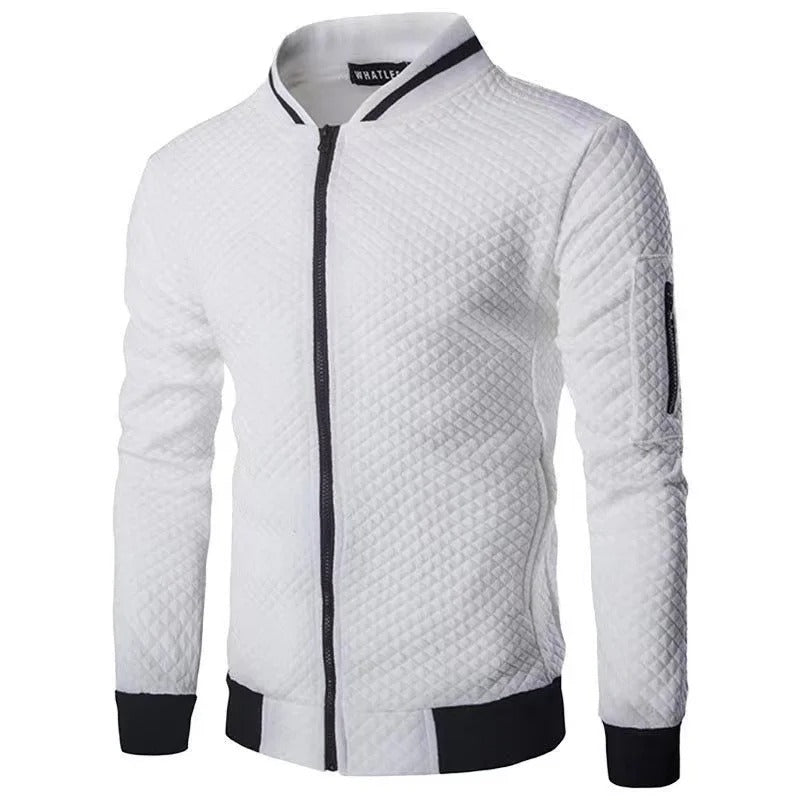 Men’s Diamond Grid Slim Fit Jacket Casual Sports Top