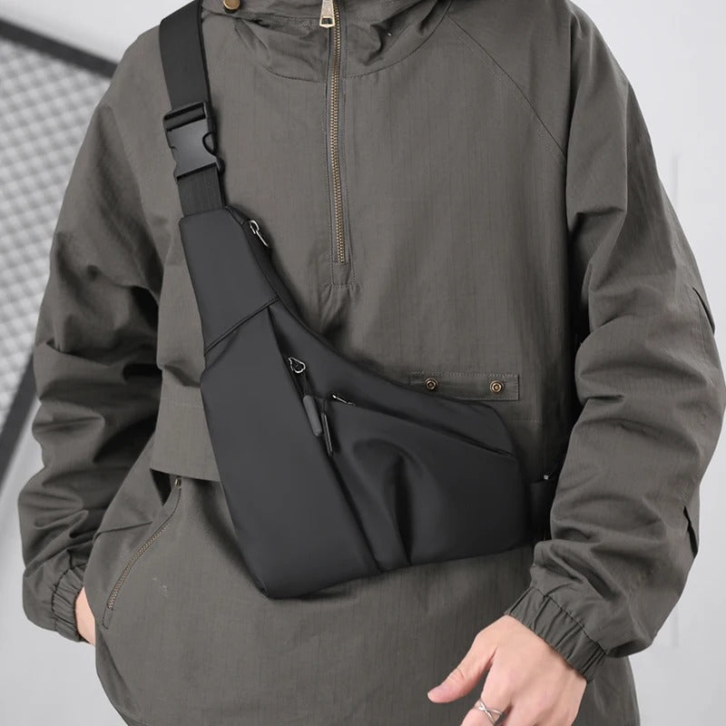 Men Chest Crossbody Bag with Multiple Pockets Travel Work