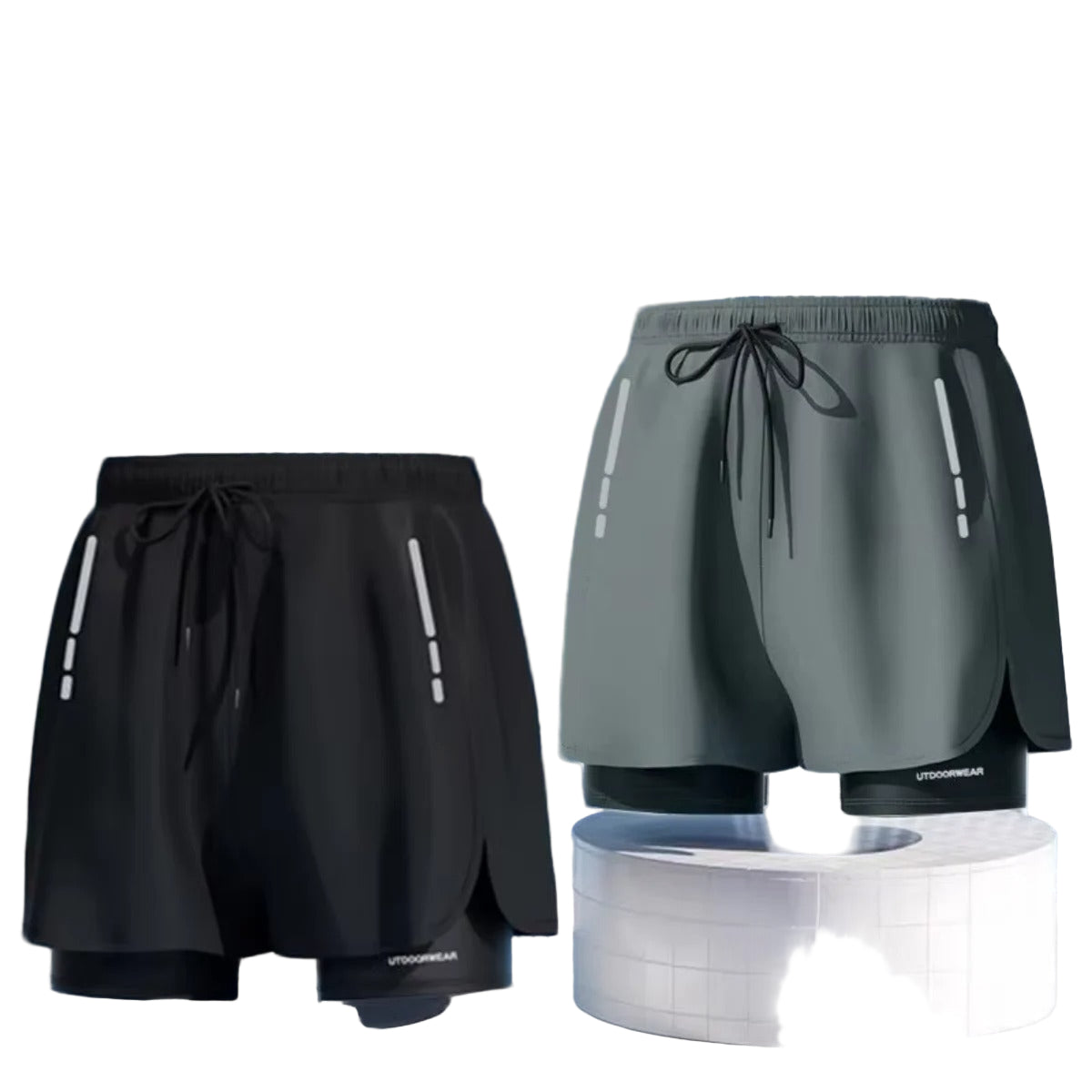 Men’s Two-Layer Quick-Dry Swim Trunks for Beach Pool