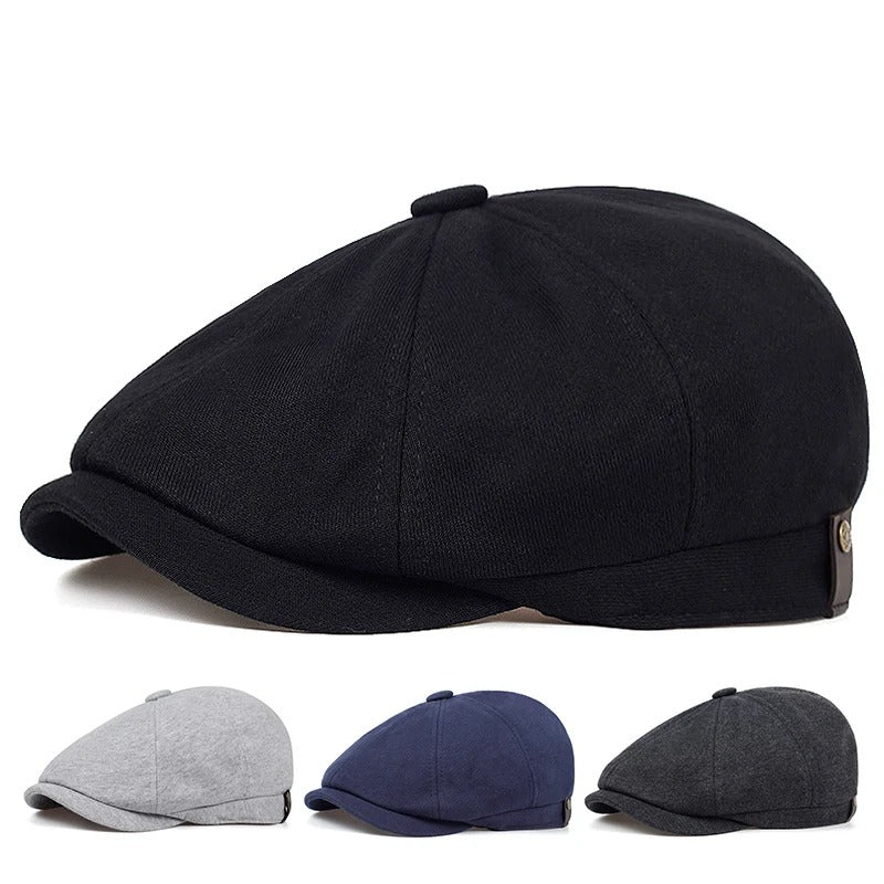Men’s Cotton Beret Hat Autumn Winter Warm Casual Cap