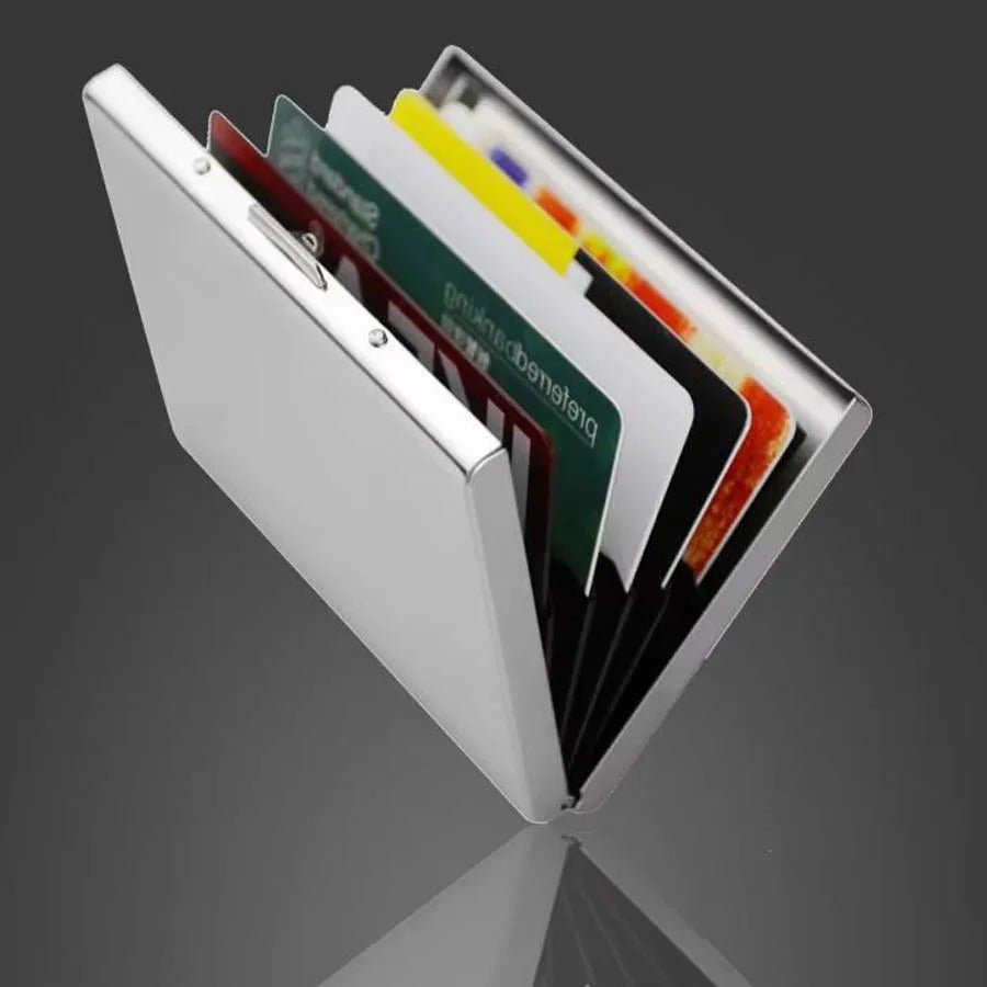 Aluminum Metal Business Card Holder Portable Office Storage Box