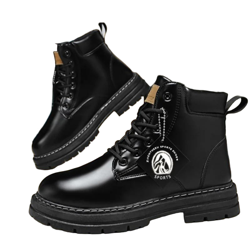 Men’s High Top Leather Boots Lace-Up Winter Ankle Shoes