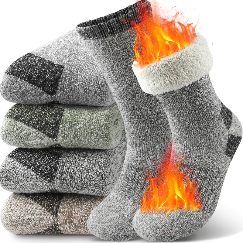 3 Pairs Men’s Thermal Wool Winter Socks for Outdoor Sports
