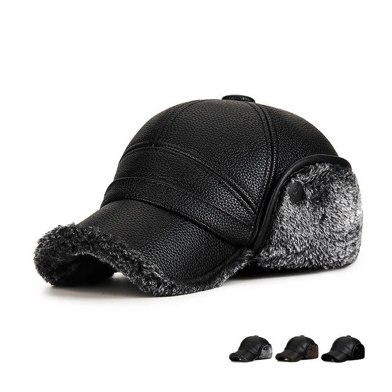 Men’s Winter Fur Hat – Elderly Warm Ear Protection Cap