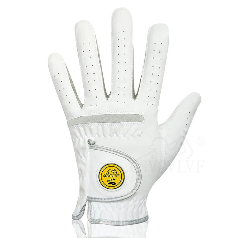 Men’s Breathable Microfiber Golf Glove with Magnetic Ball Marker