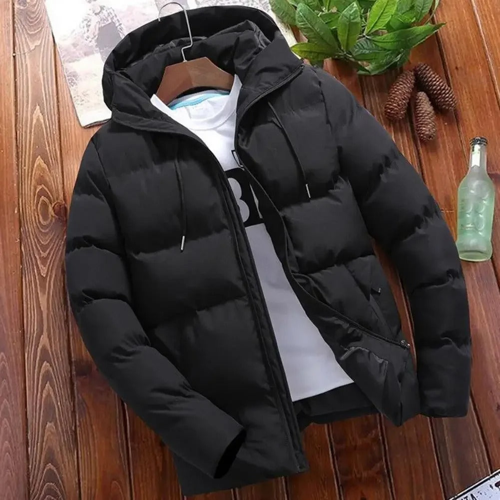 Men’s Winter Parka Hooded Puffer Jacket Warm Overcoat