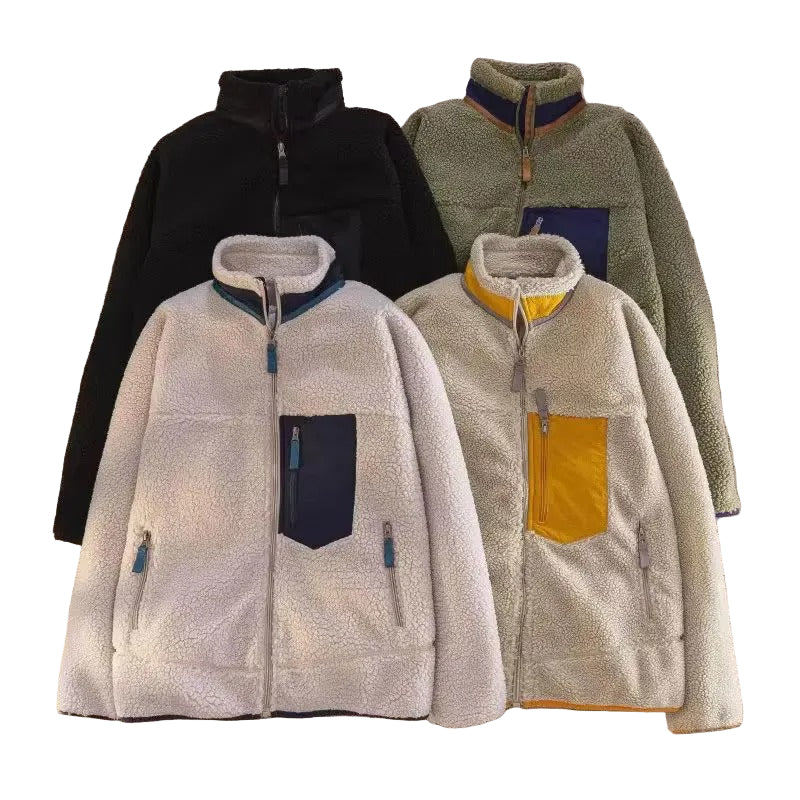 Motorcycle Double Sided Fleece Jacket Windproof Warm Riding Coat