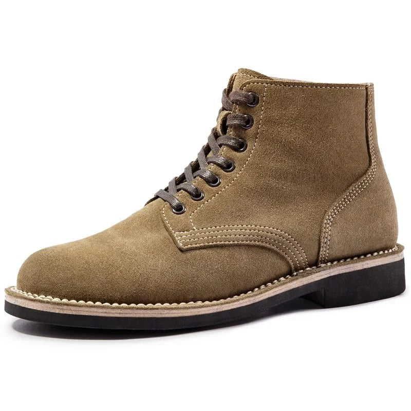 Men's Vintage Suede Combat Boots High-Top Outdoor Work Shoes