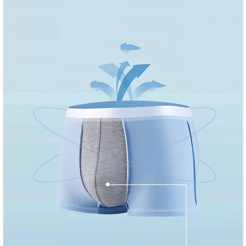 4-Pack Men’s Ice Silk Quick-Dry Breathable Boxer Shorts