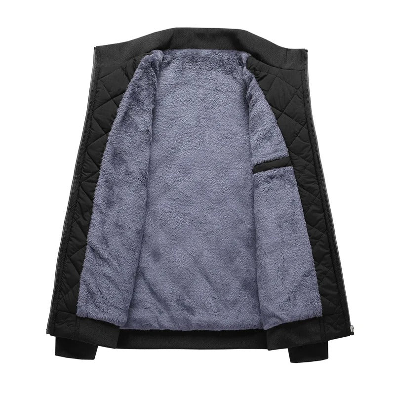 Men’s Fleece Lined Bomber Jacket Slim Fit Winter Coat