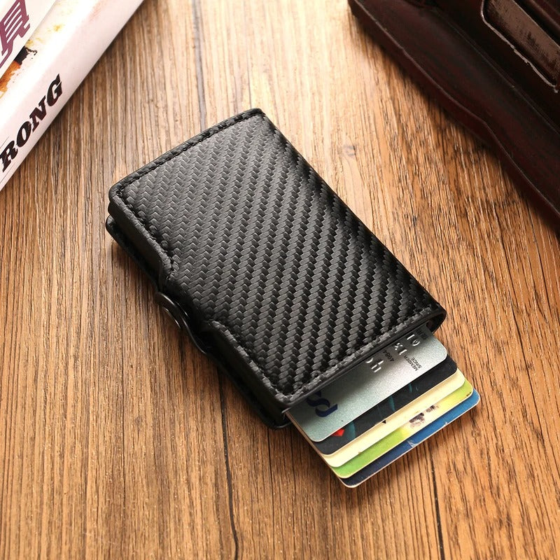 Carbon Fiber RFID Blocking Wallet Slim Card Holder for Men