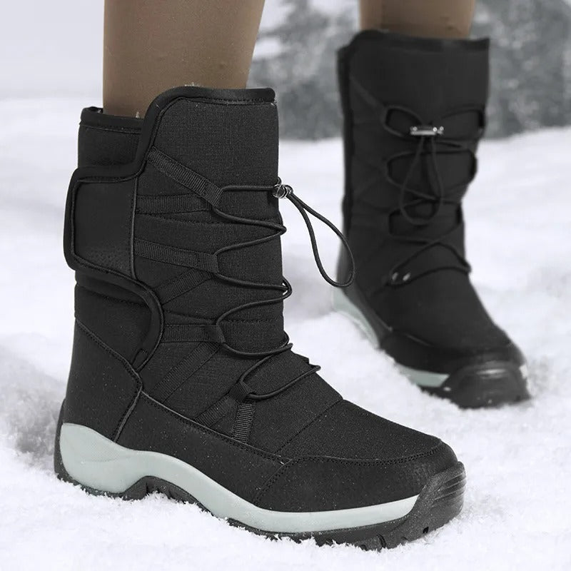 Men’s Winter Waterproof Boots Warm Plush Outdoor Hiking Shoes