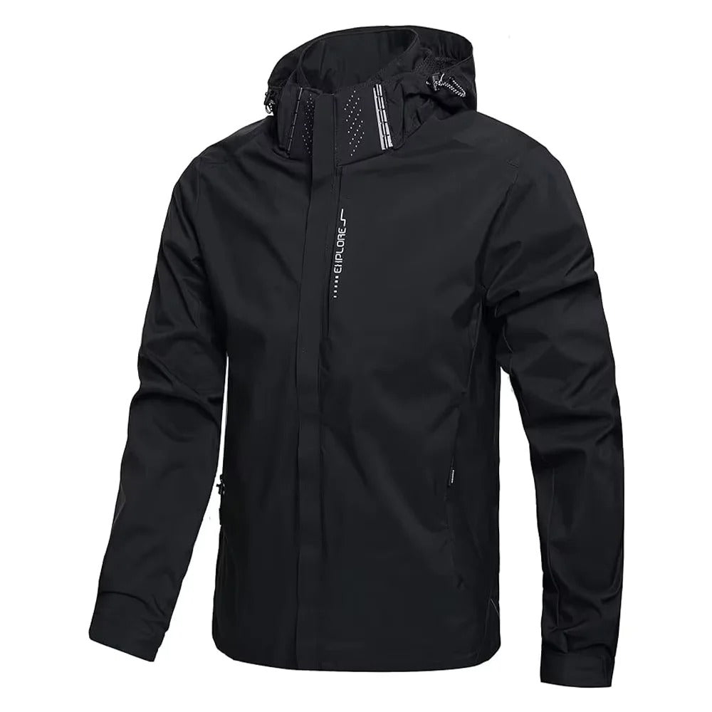 Men’s Lightweight Waterproof Hooded Rain Jacket Outdoor Windbreaker