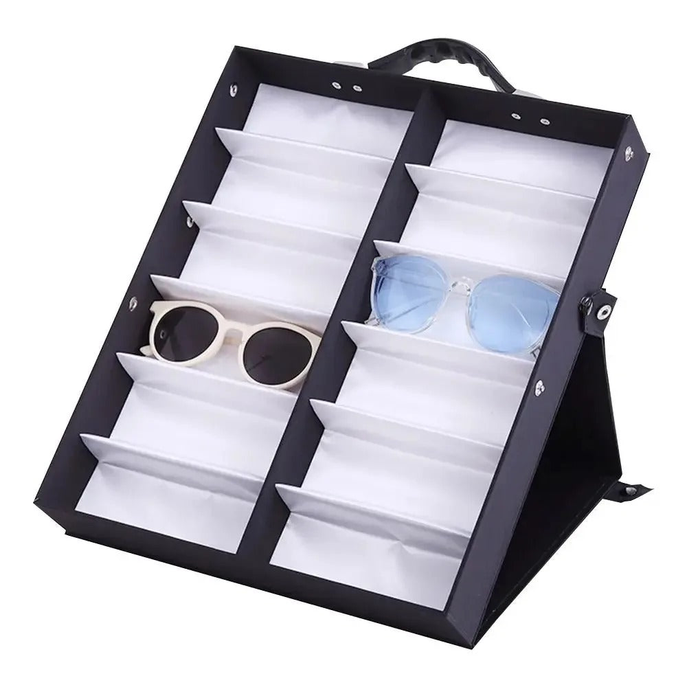 Glasses Storage Box Sunglass Organizer 12/18 Slot Display Case