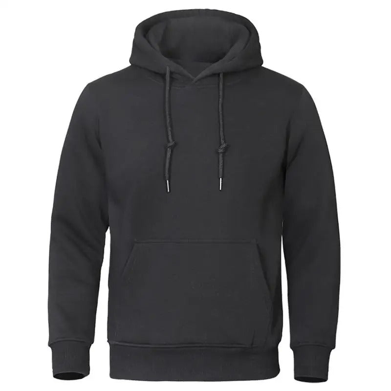 Men’s Winter Fleece Hoodie Warm Casual Solid Color Sweatshirt