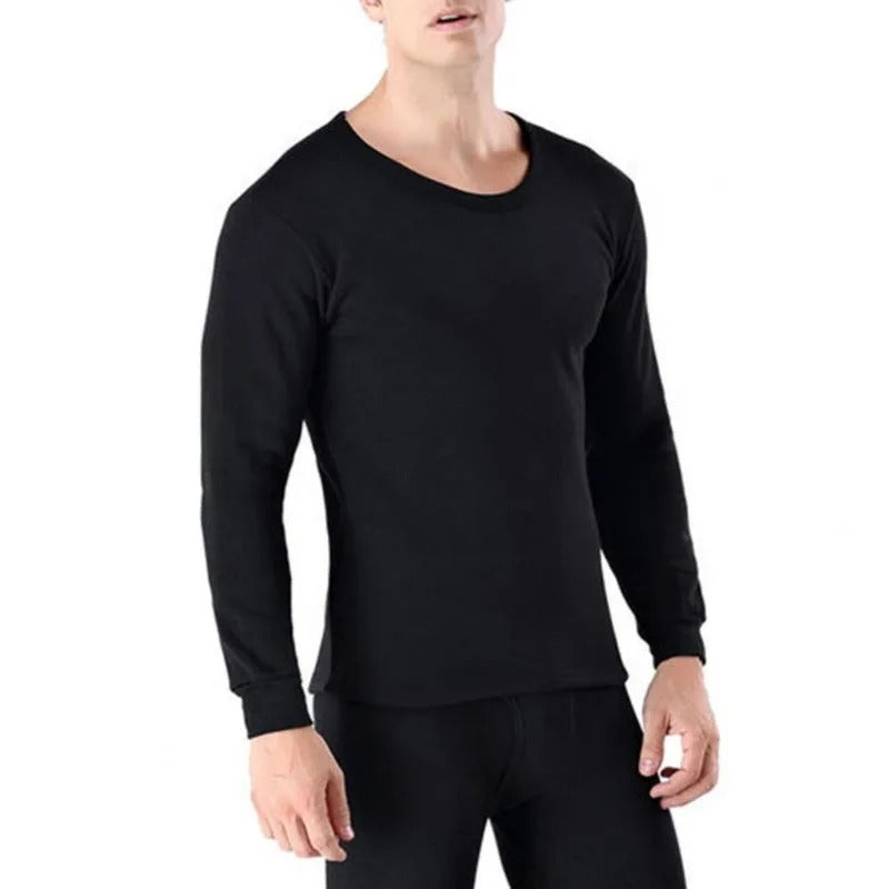 Men’s Thermal Underwear Set Fleece Lined Long Sleeve Loungewear