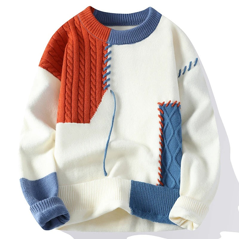 Men’s Wool Pullover Knitted Sweater Thick Warm Round Neck