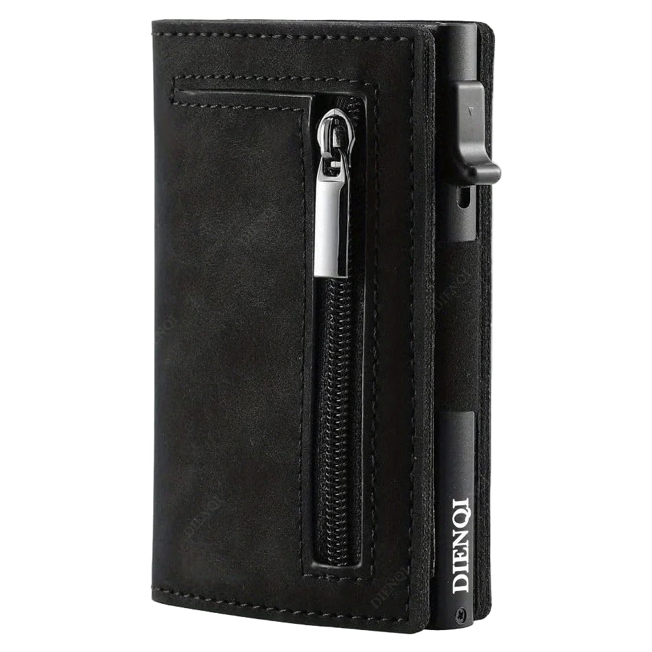 Anti-Theft RFID Blocking Men’s Wallet Aluminum Leather Cardholder