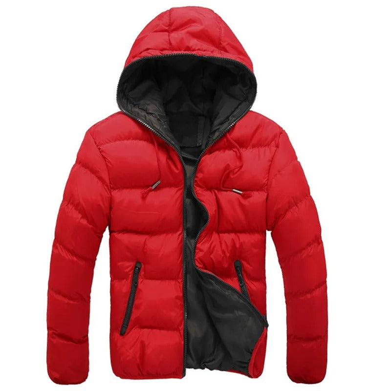 Men’s Hooded Cotton Parka Jacket Warm Windproof Winter Coat