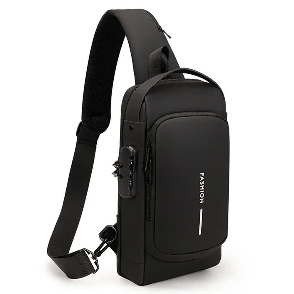 Men’s Anti-Theft USB Sling Bag Crossbody Travel Shoulder Pack