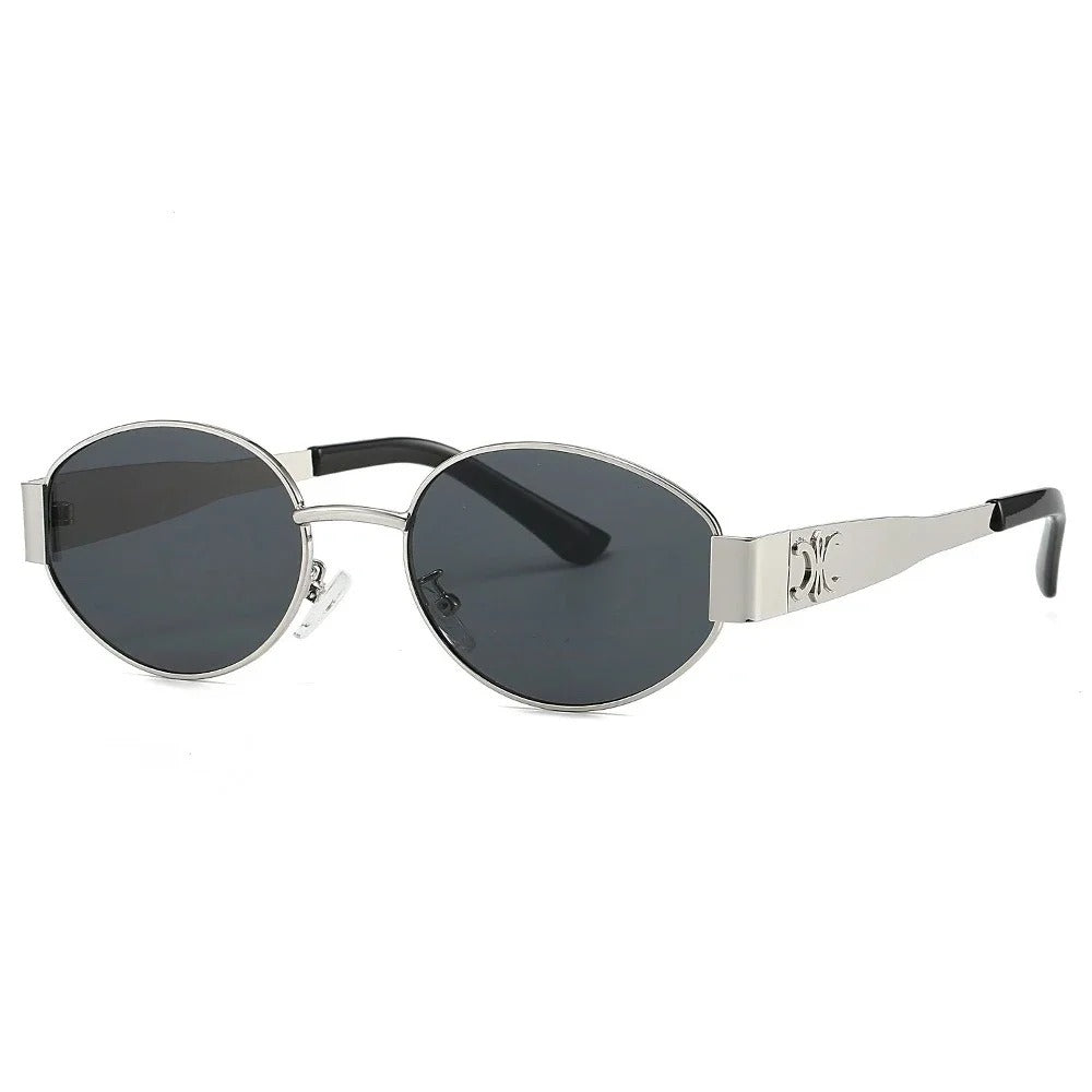Luxury Metal Sunglasses Unisex Designer Round UV400 Eyewear