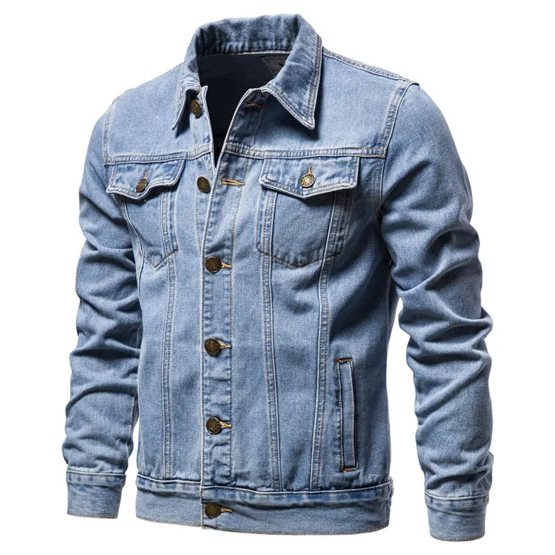 Men’s Denim Jacket Slim Fit Vintage Casual Jeans Coat