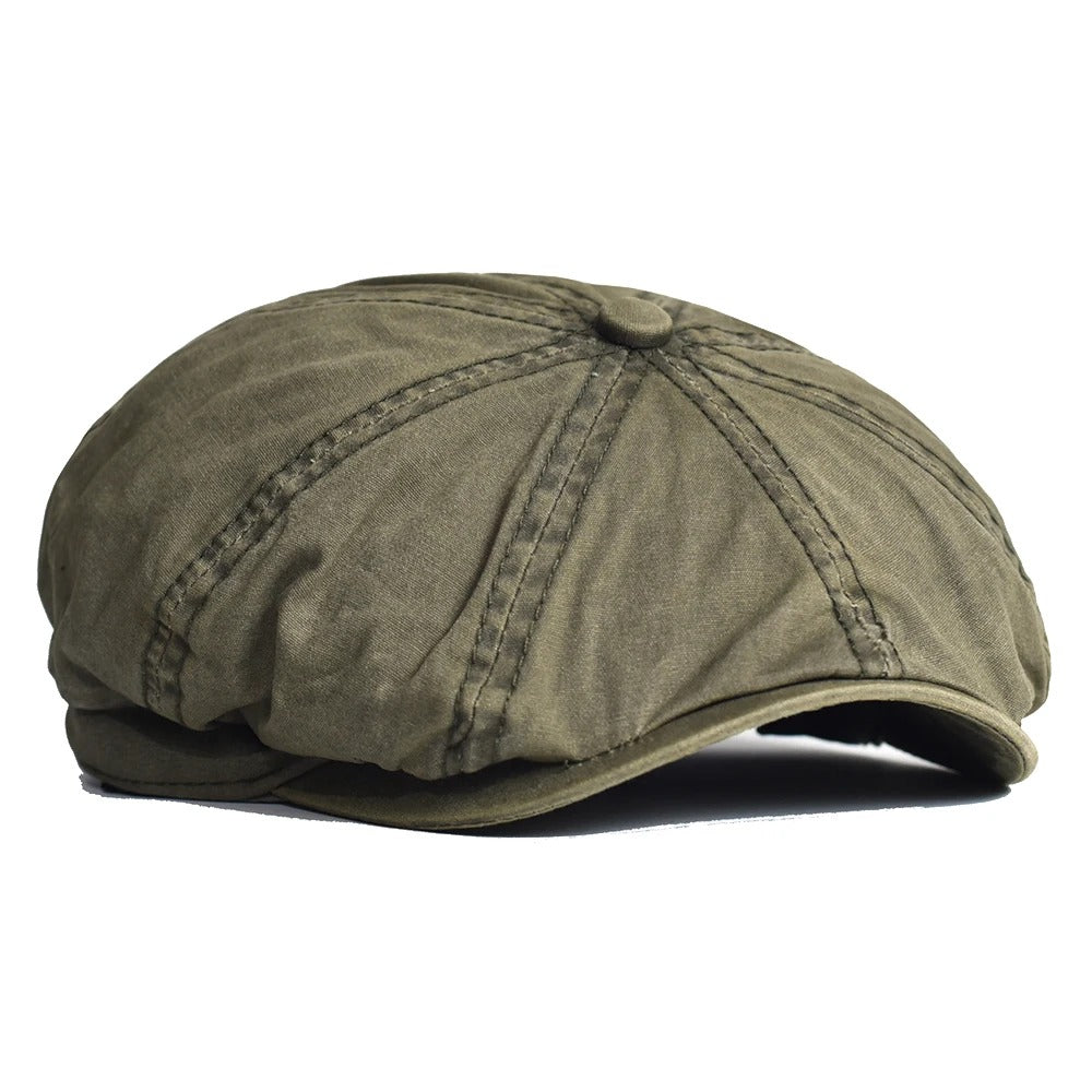 Men’s Vintage Newsboy Cap Washed Cotton Gatsby Flat Hat