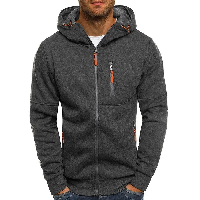 Men’s Hooded Sweatshirt Casual Slim Fit Zipper Sports Jacket