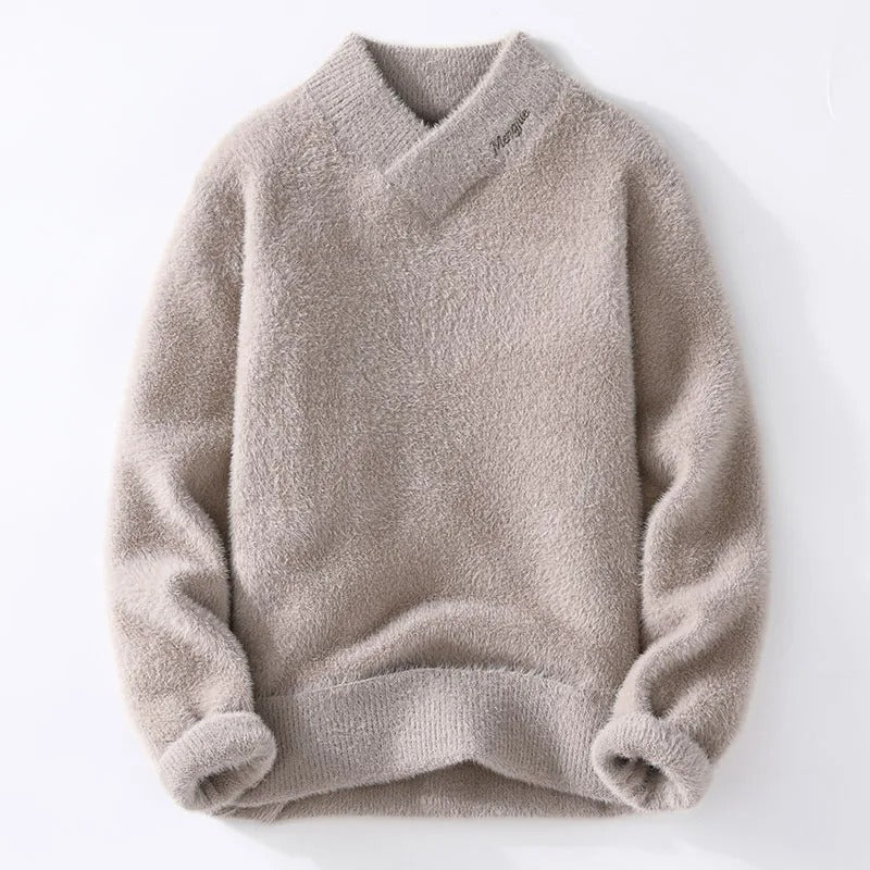 Men’s Winter Korean Style Wool V-Neck Warm Sweater