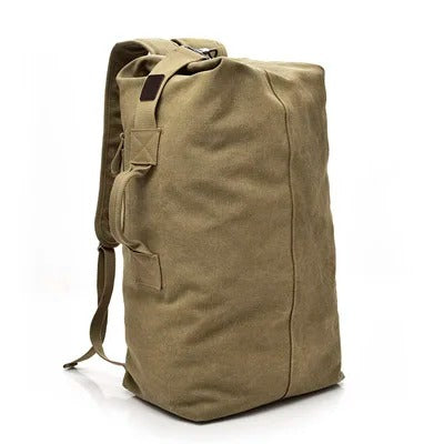 Men’s Large Capacity Travel Backpack Canvas Mountaineering Shoulder Bag