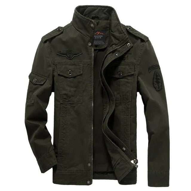 Men’s Military Cargo Jacket Casual Plus Size Spring Autumn