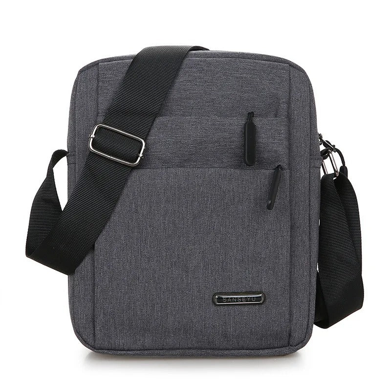Men’s Oxford Crossbody Phone Bag Multi-Layer Travel Messenger