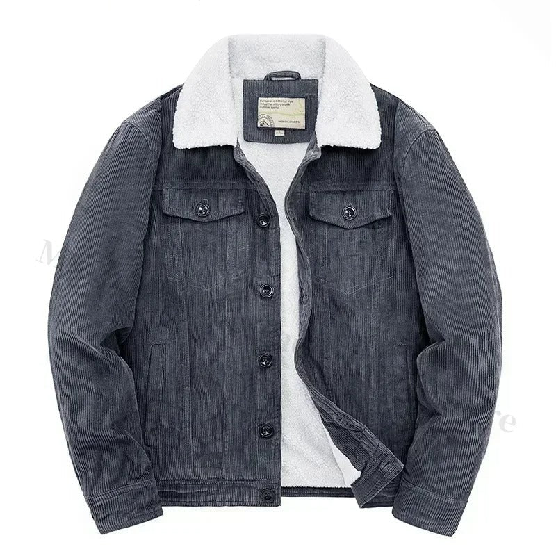 Men’s Winter Cotton Padded Jacket Warm Fleece Parka Coat