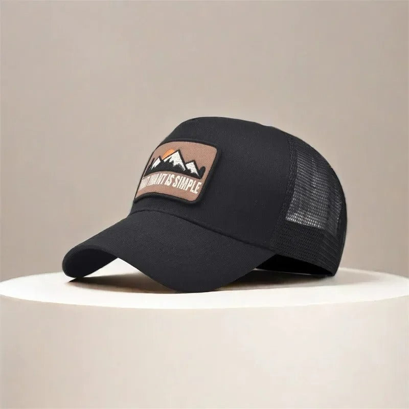 Men Mesh Baseball Cap Embroidered Sunshade Outdoor Sports Hat
