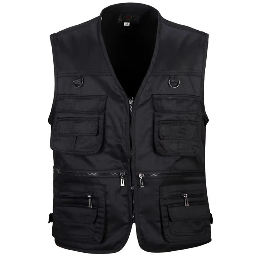 Men’s Tactical Hiking Vest Summer Multi-Pocket Outdoor Cargo Jacket